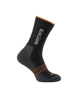 Sokk WARM Svart / NEON orange