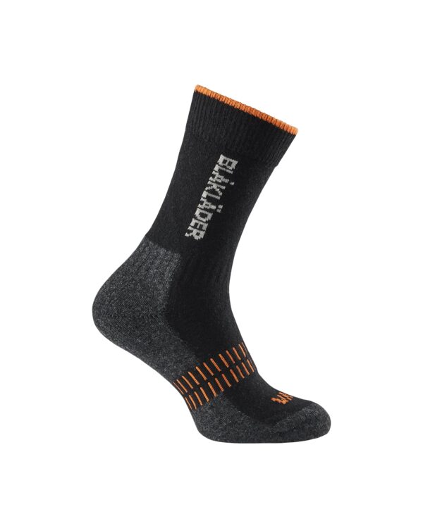 Sokk WARM Svart / NEON orange