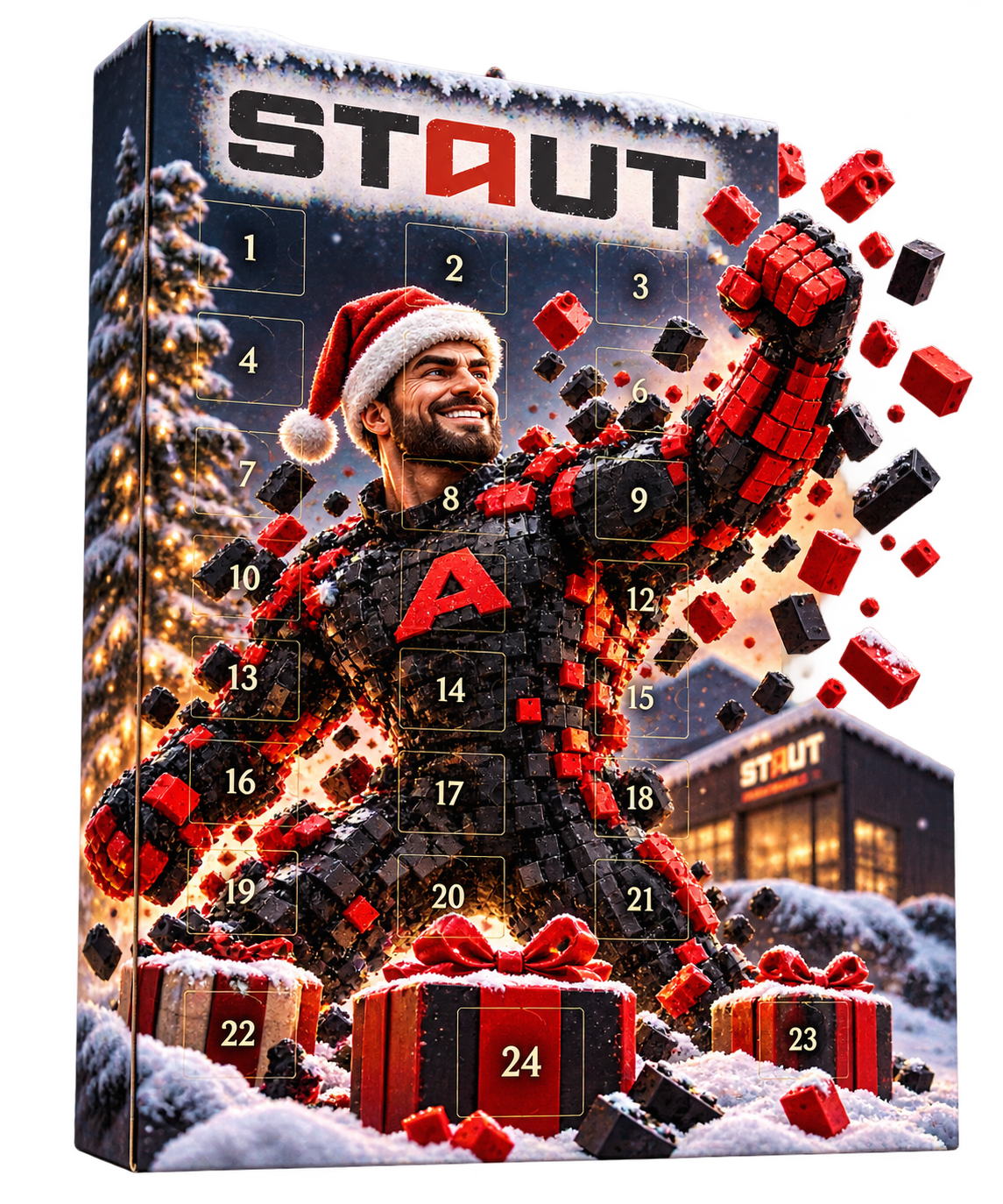 Adventskalender med Staut-logo